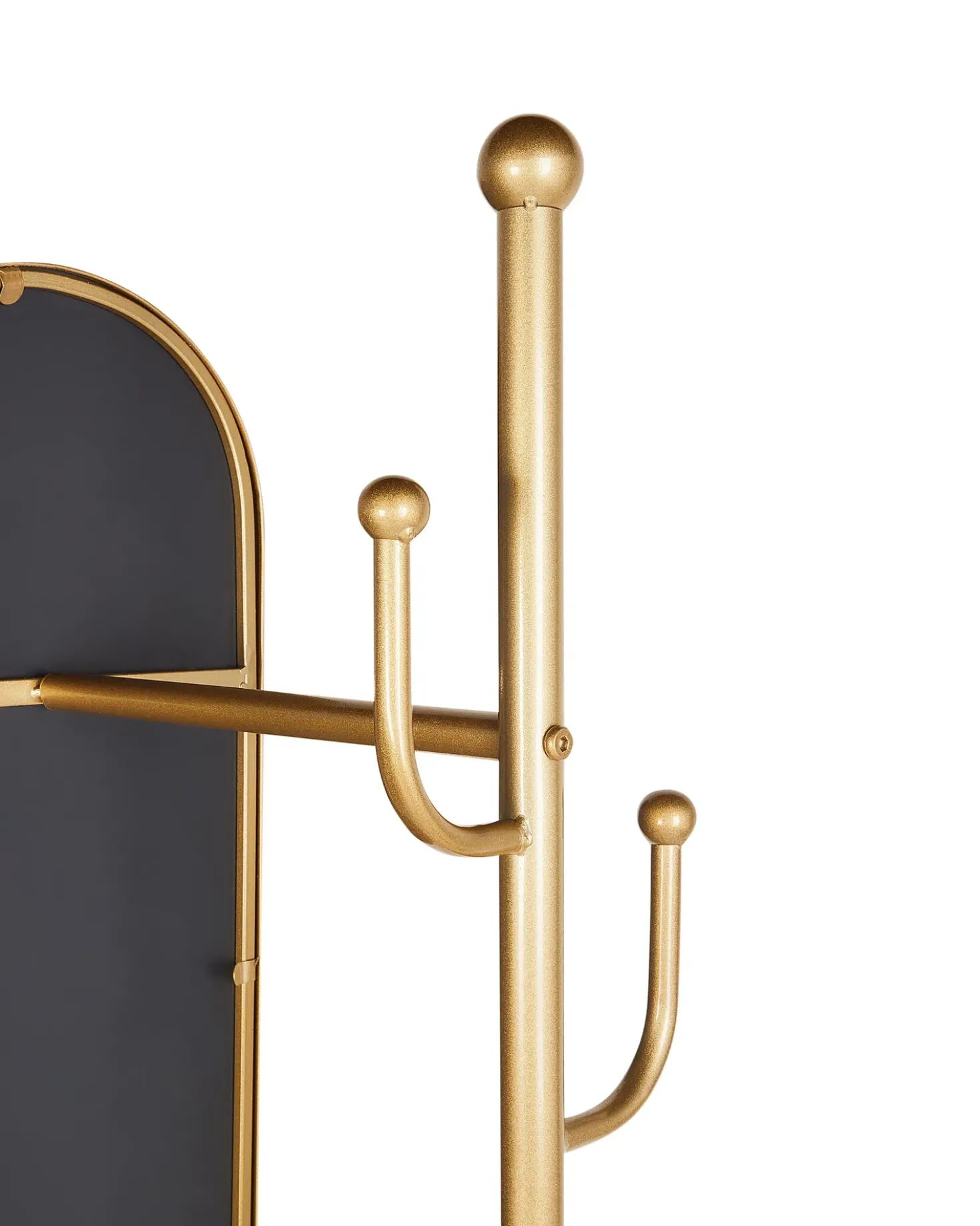 Stumtjener med spejl LORENA 172 cm Metal Guld