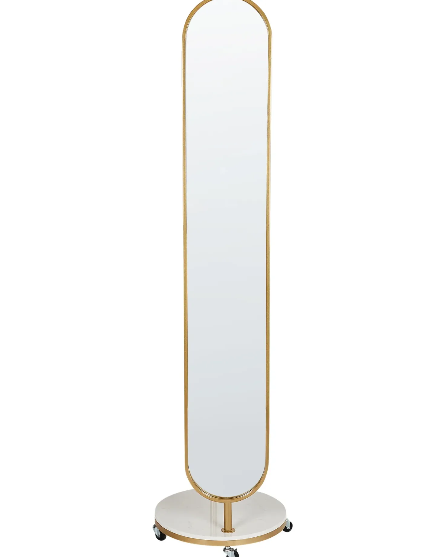 Stumtjener med spejl LORENA 172 cm Metal Guld