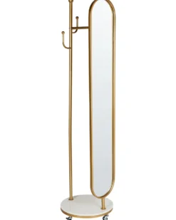 Stumtjener med spejl LORENA 172 cm Metal Guld