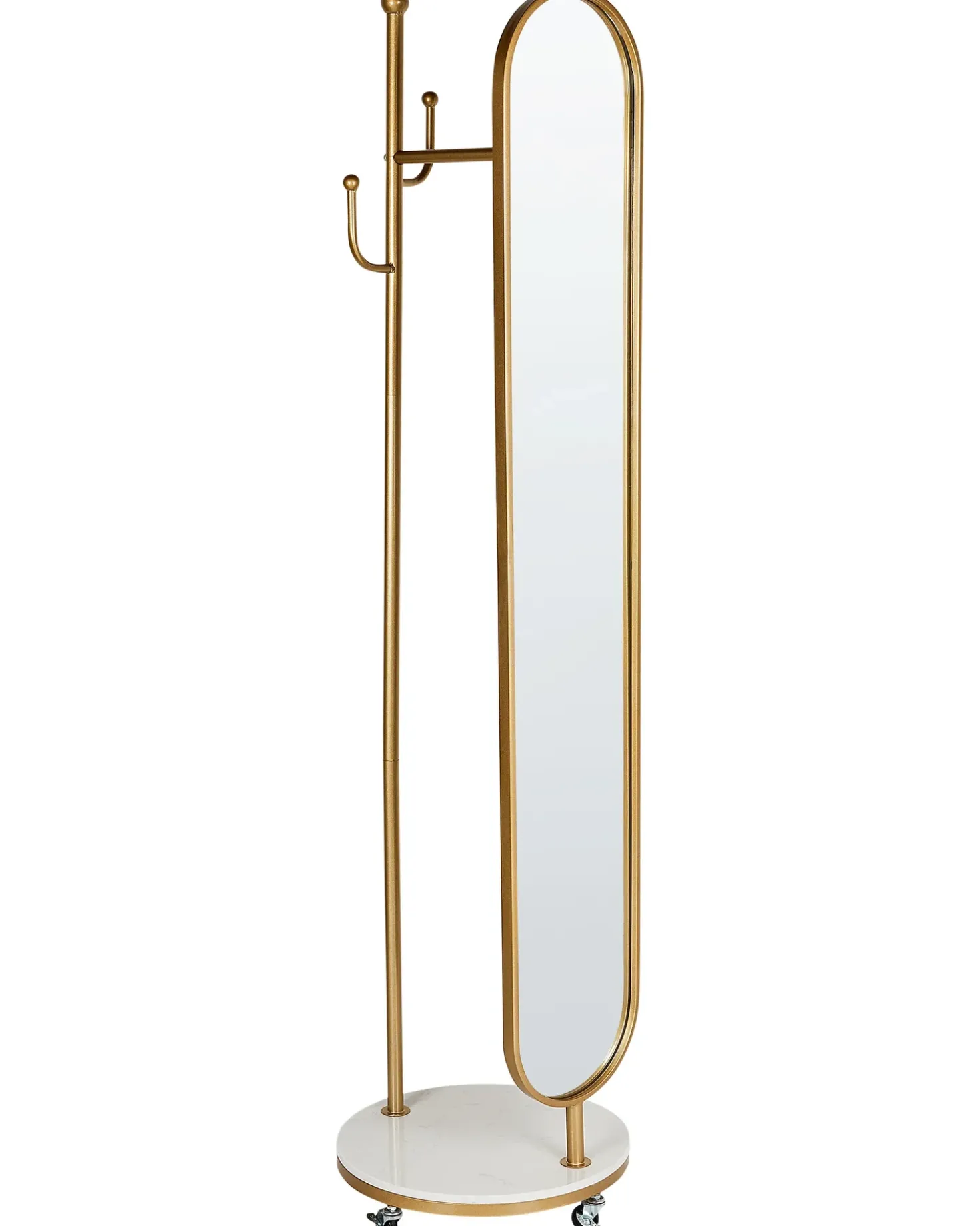 Stumtjener med spejl LORENA 172 cm Metal Guld