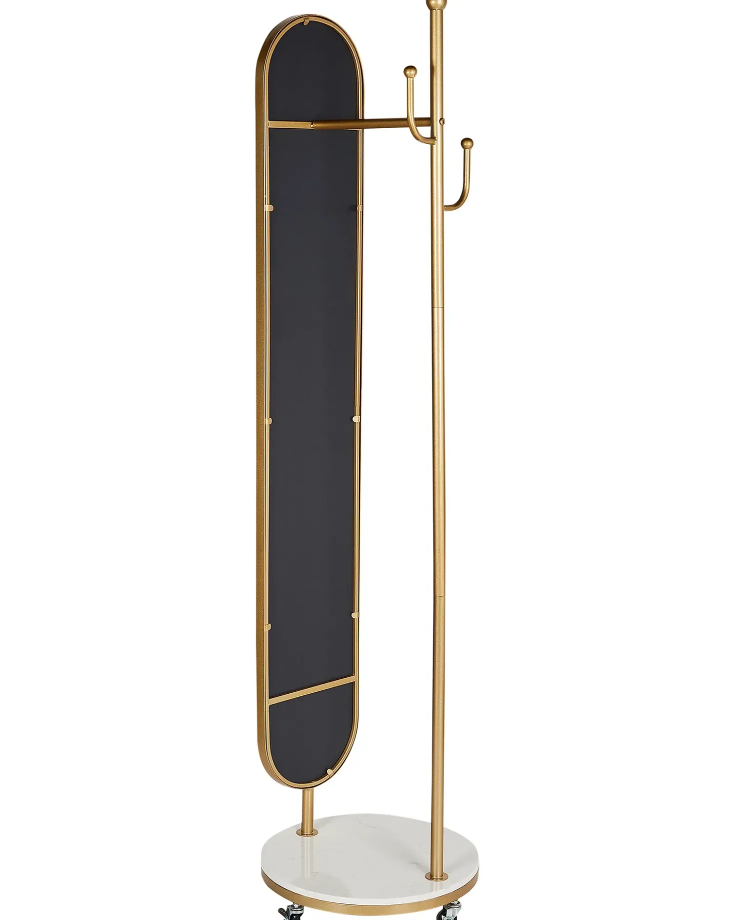 Stumtjener med spejl LORENA 172 cm Metal Guld