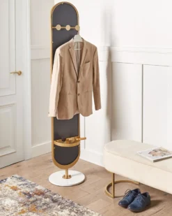 Stumtjener med spejl MOODY 170 cm Metal Guld