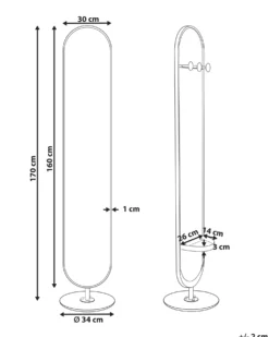 Stumtjener med spejl MOODY 170 cm Metal Guld