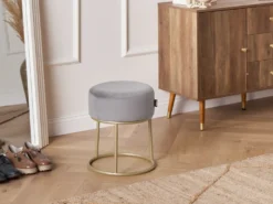 Taburet DELCO Velour Grå