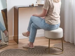Taburet DELCO Velour Lys Beige