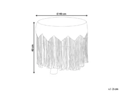 Taburet Macramé NAWABAD Bomuld Beige
