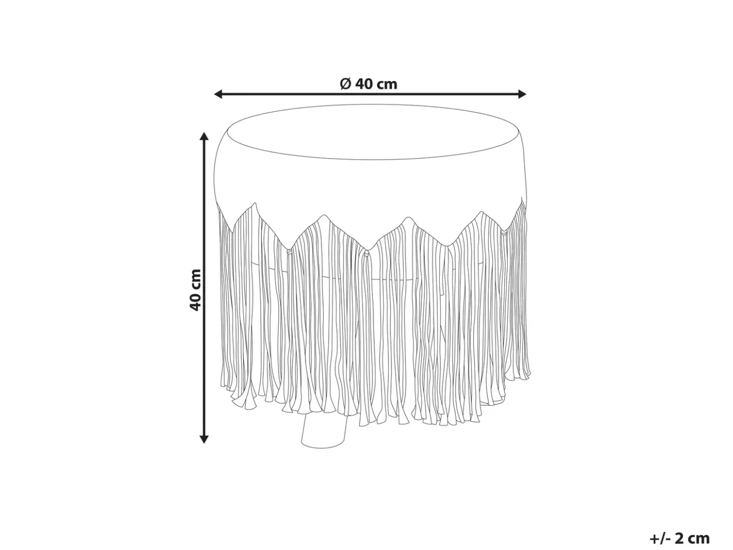 Taburet Macramé NAWABAD Bomuld Beige