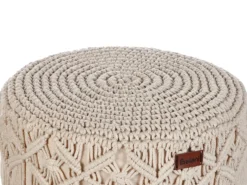 Taburet Macramé NAWABAD Bomuld Beige
