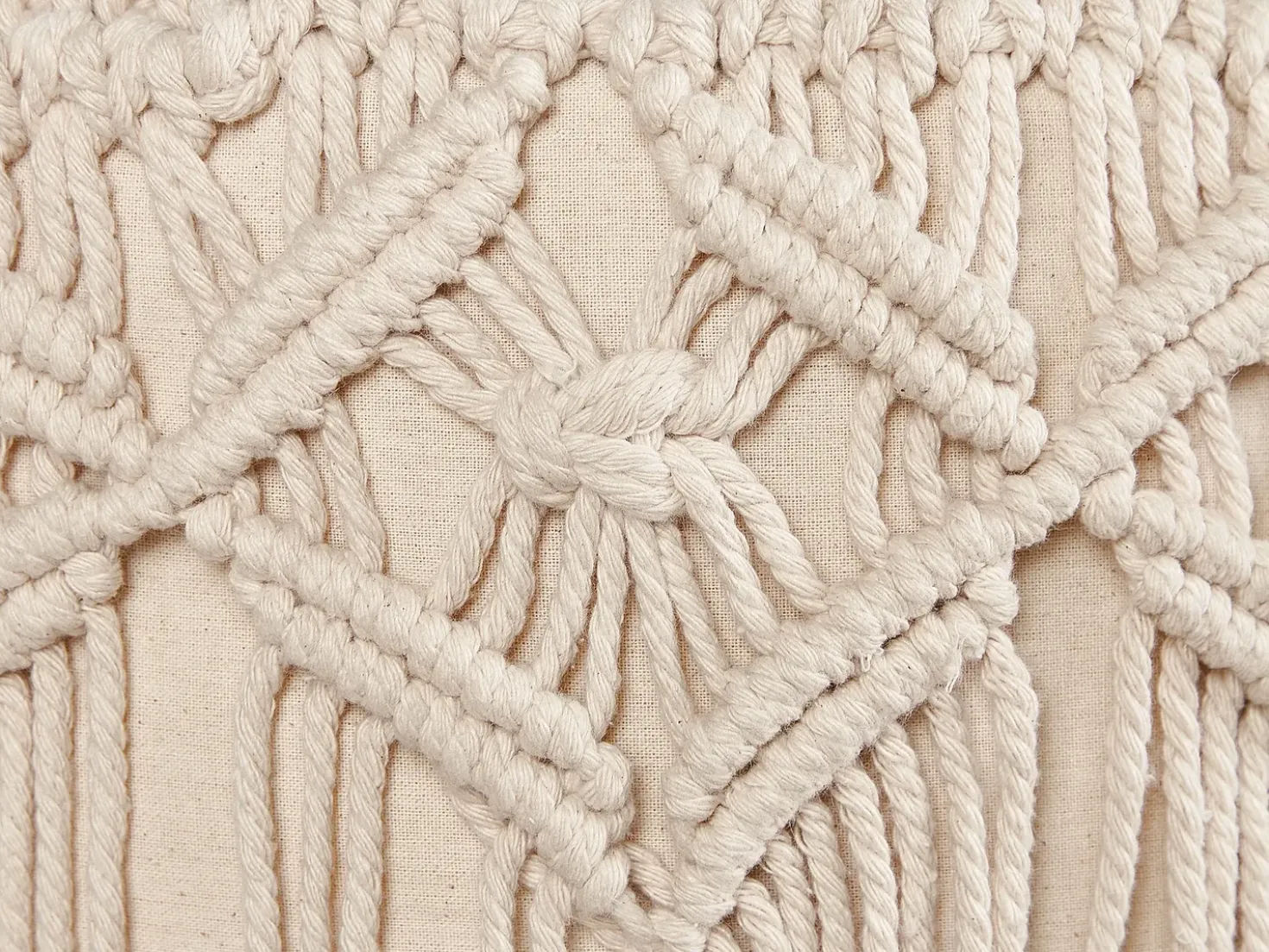 Taburet Macramé NAWABAD Bomuld Beige