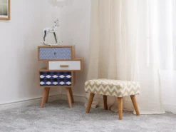 Taburet TAKOMA Bomuld Beige