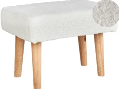 Taburet TAKOMA Boucle Hvid