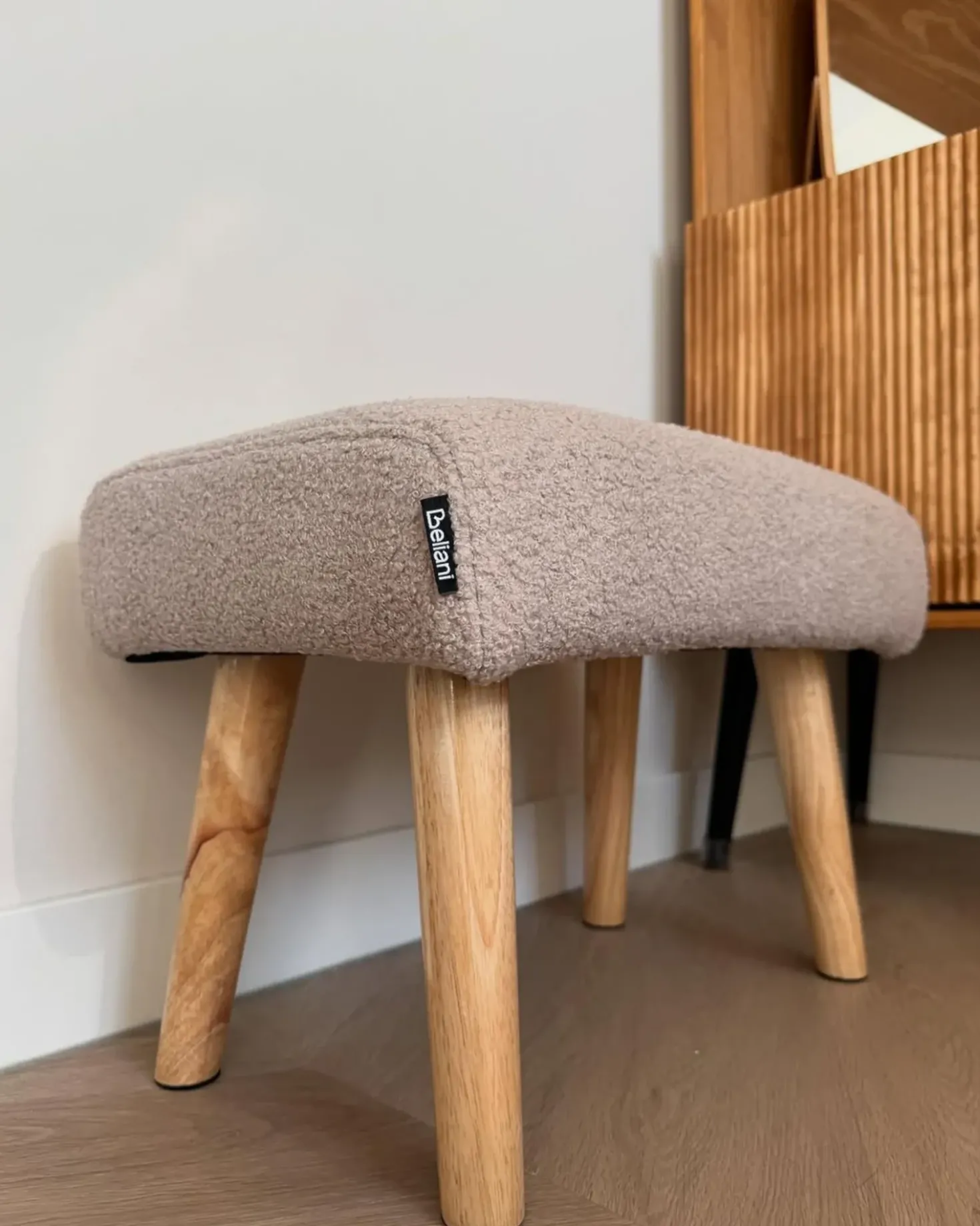 Taburet TAKOMA Boucle Lys Beige