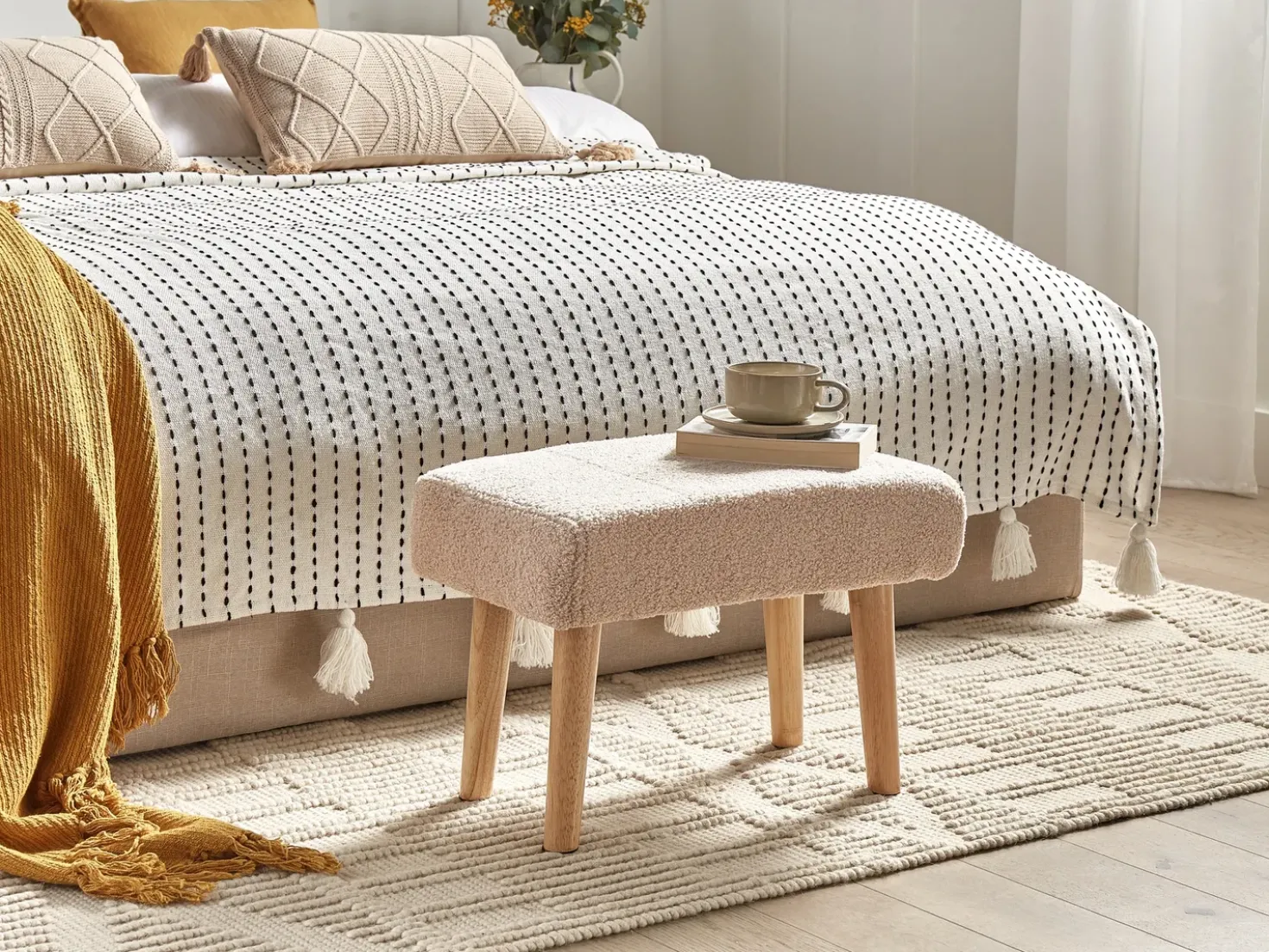 Taburet TAKOMA Boucle Lys Beige
