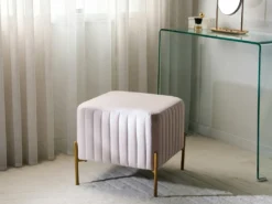 Taburet UTAH Velour Brungrå