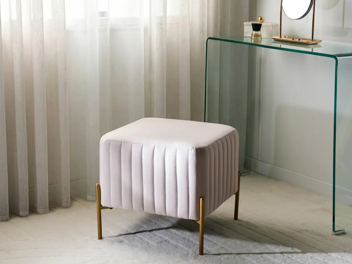 Taburet UTAH Velour Brungrå