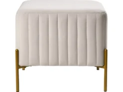 Taburet UTAH Velour Cremehvid