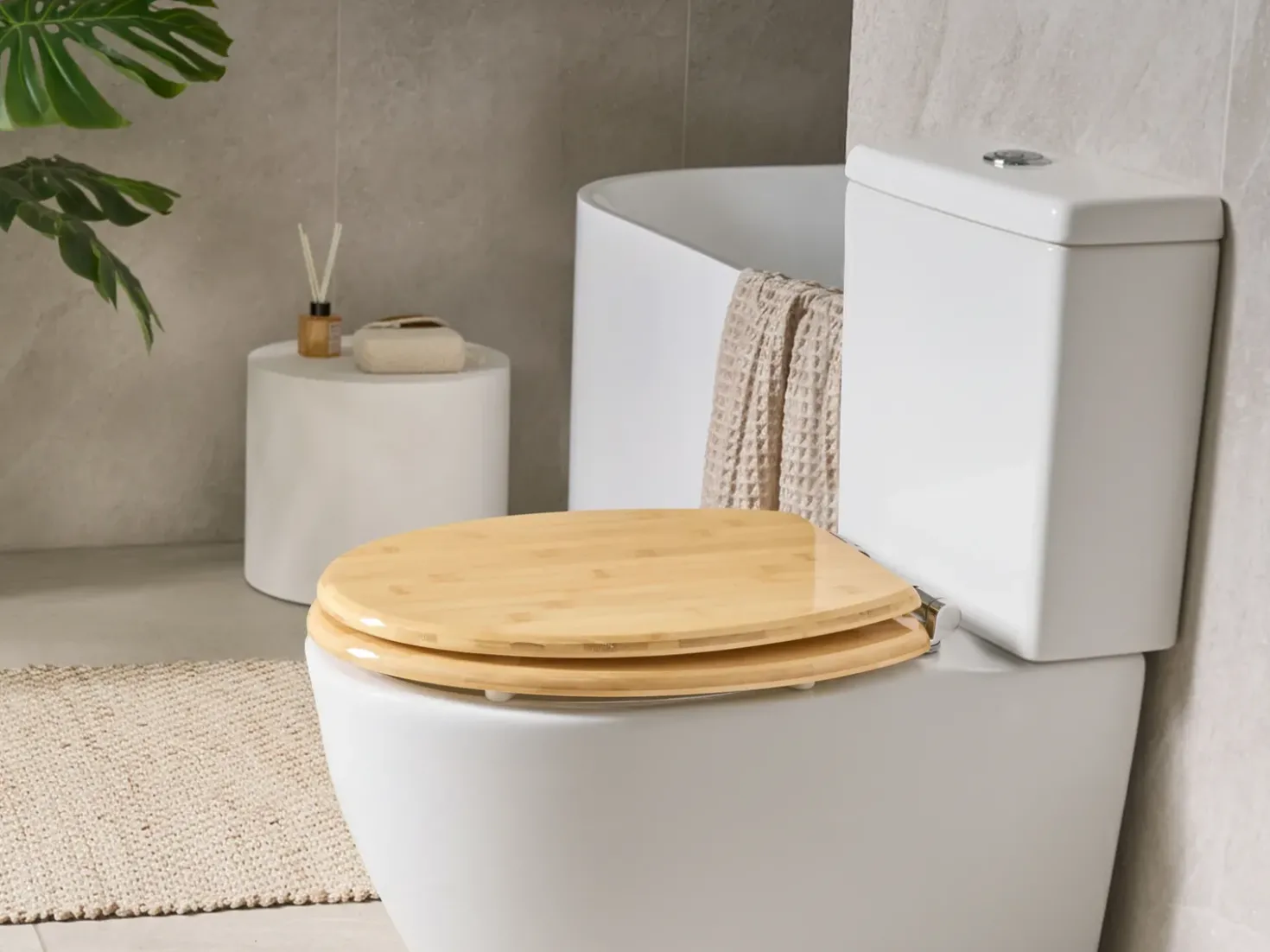 Toiletbræt CUAREIM Soft close Bambus Lysebrun