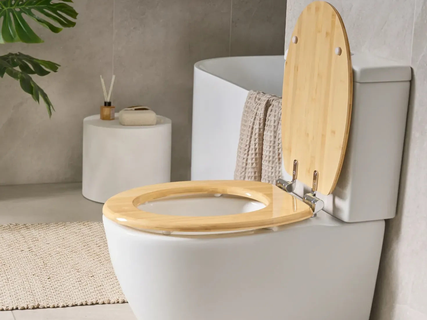 Toiletbræt CUAREIM Soft close Bambus Lysebrun