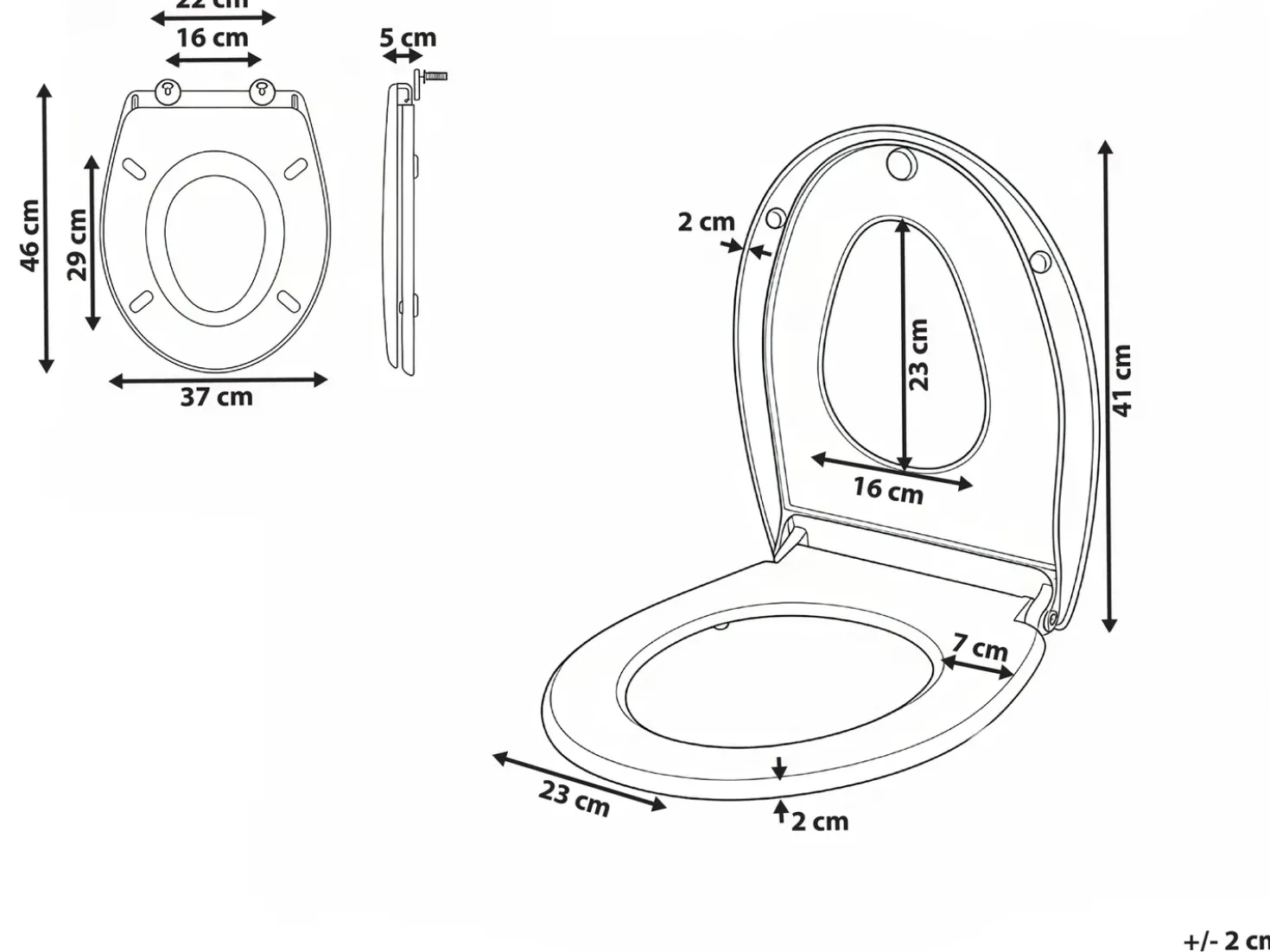 Toiletbræt FAGNANO Soft close 2 i 1 Duroplast Hvid