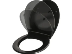 Toiletbræt PAPURI Soft close Duroplast Sort