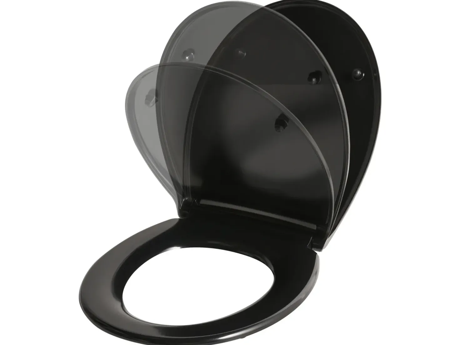 Toiletbræt PAPURI Soft close Duroplast Sort