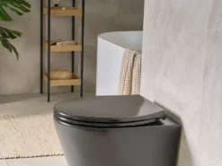 Toiletbræt PAPURI Soft close Duroplast Sort