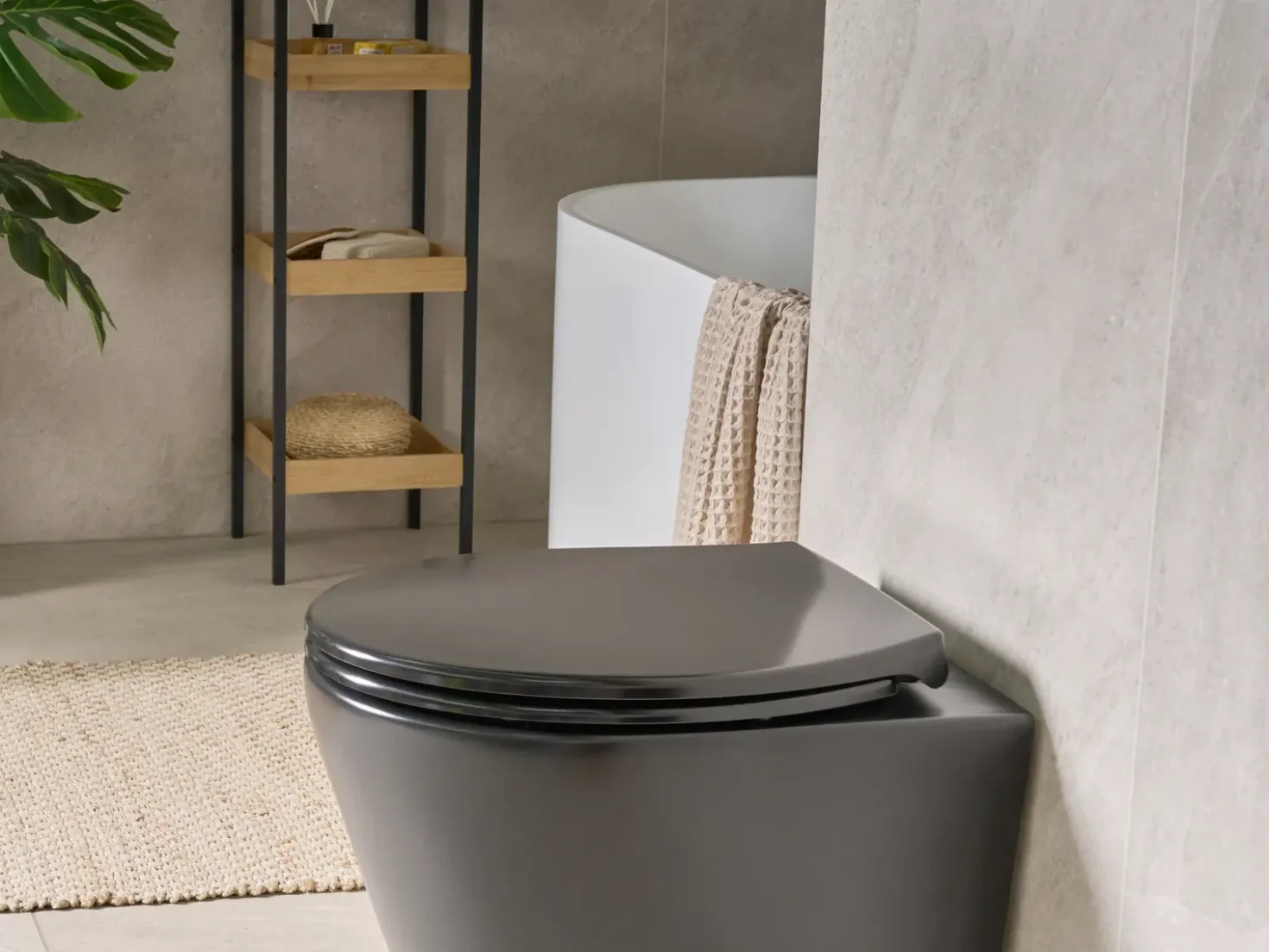 Toiletbræt PAPURI Soft close Duroplast Sort
