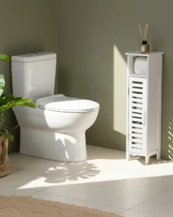 Toiletpapirskab OLATHE Bambus Hvid