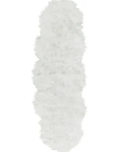 Tæppe af kunstpels MAMUNGARI Hvid 60 x 180 cm