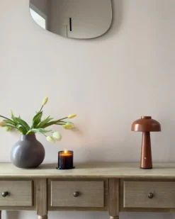 Trådløs LED-bordlampe AGUSAN Med dæmpning Metal Brun