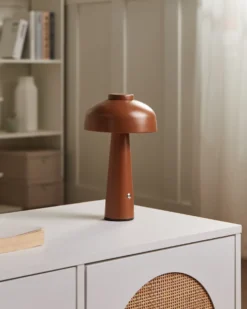 Trådløs LED-bordlampe AGUSAN Med dæmpning Metal Brun
