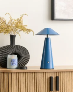 Trådløs LED-bordlampe APAYAO Med dæmpning Metal Blå