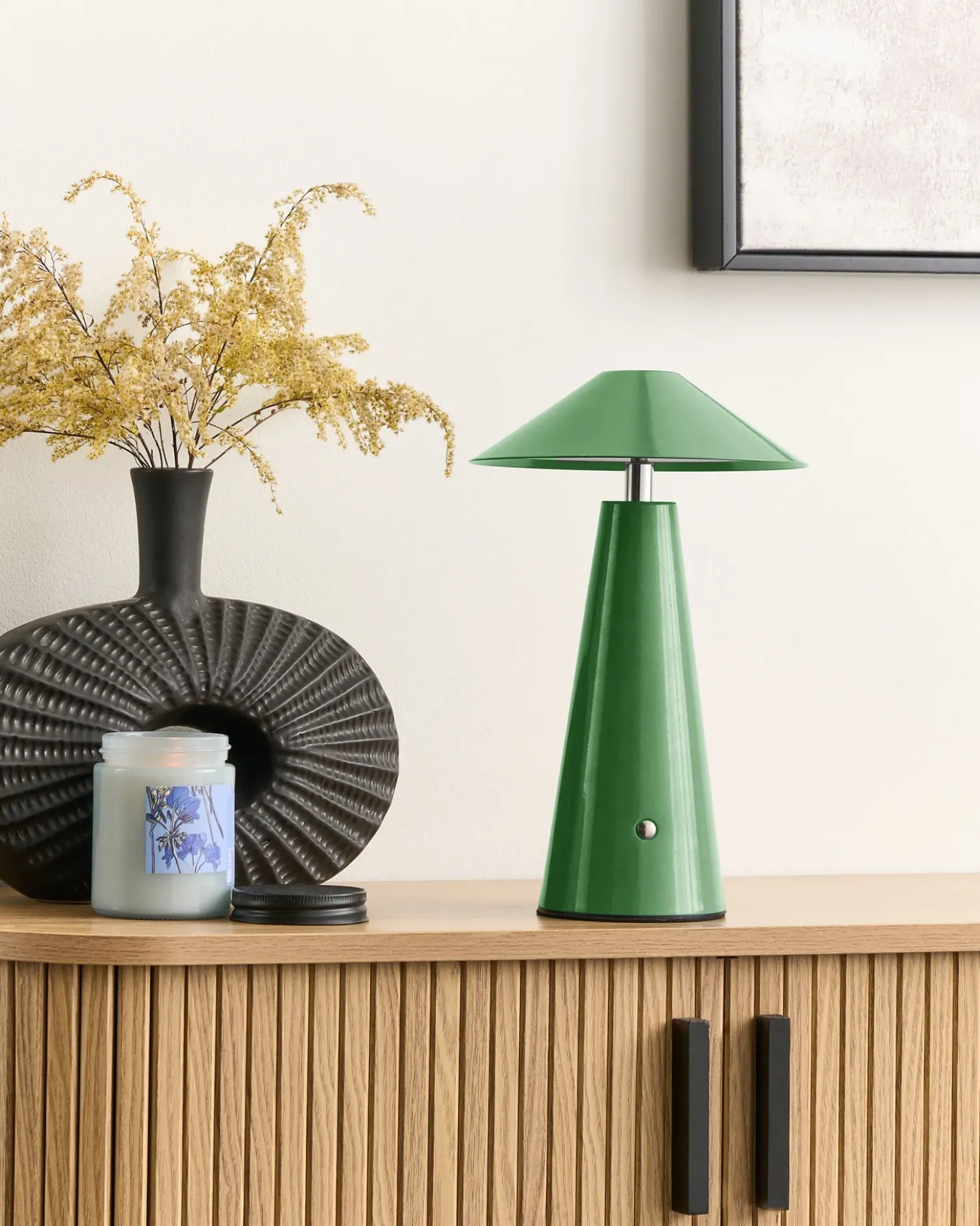 Trådløs LED-bordlampe APAYAO Med dæmpning Metal Grøn