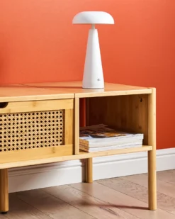 Trådløs LED-bordlampe BOCONO Med dæmpning Metal Hvid