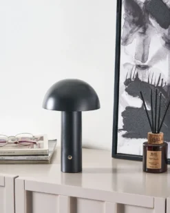 Trådløs LED-bordlampe BOJO Med dæmpning Metal Sort