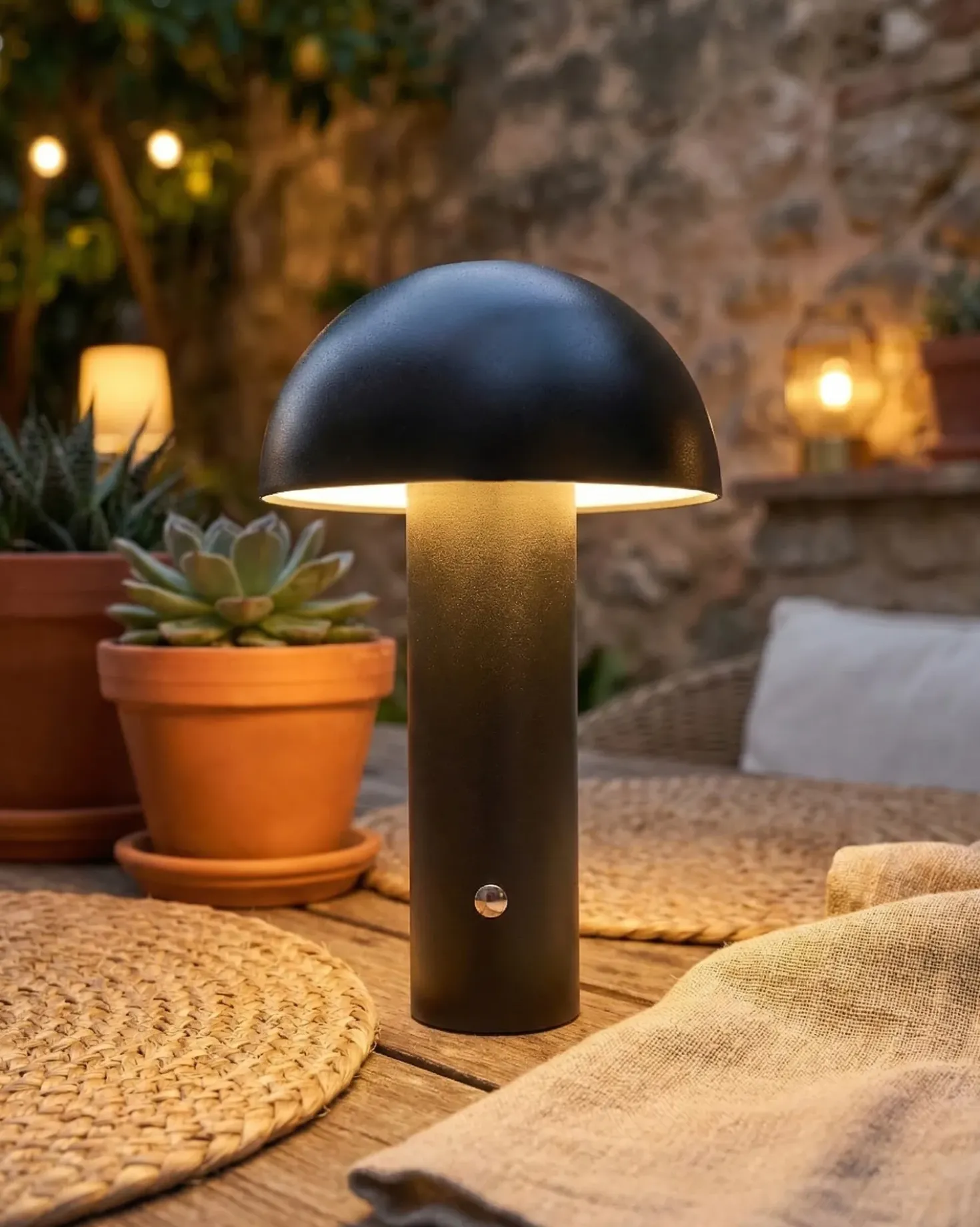 Trådløs LED-bordlampe BOJO Med dæmpning Metal Sort