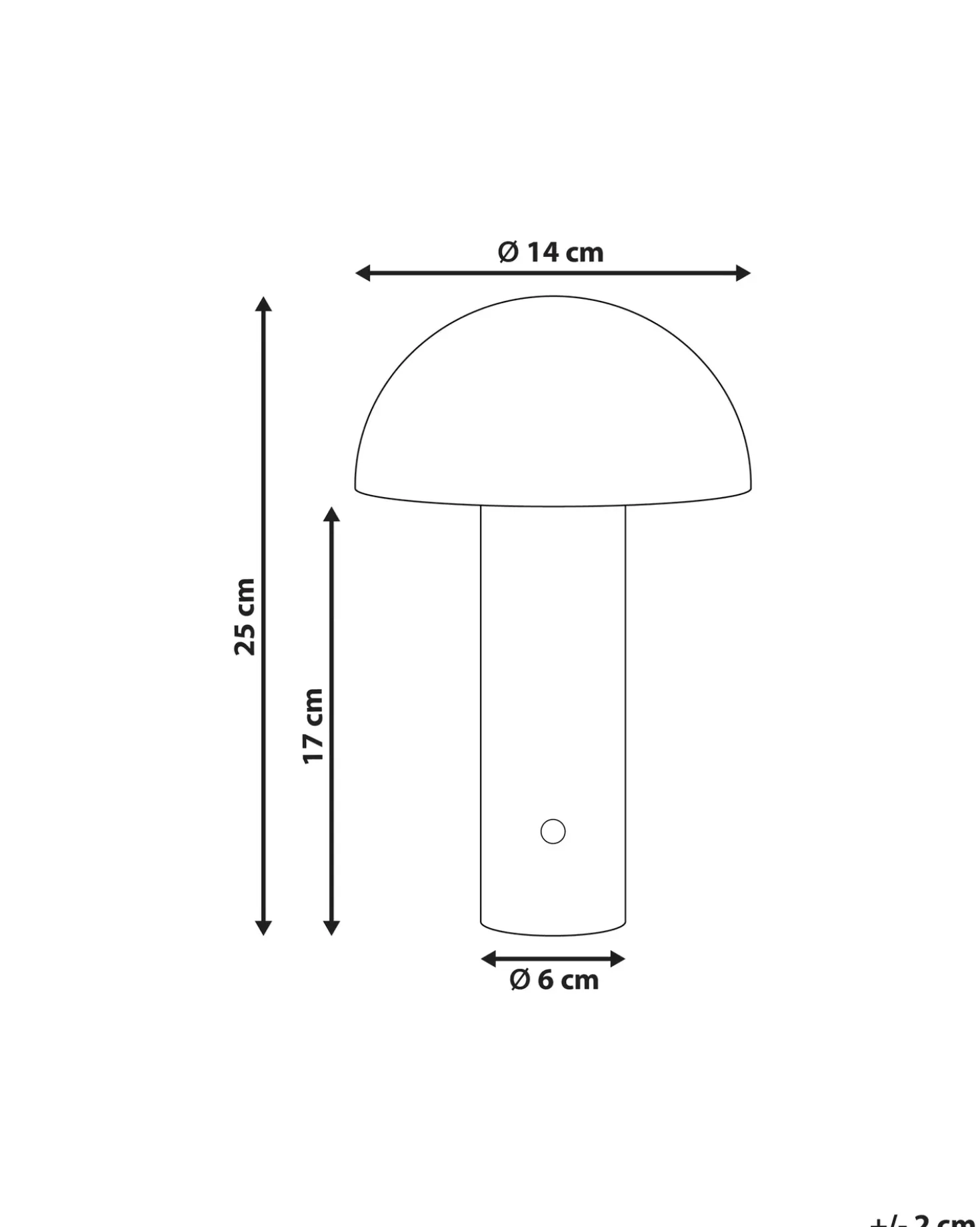 Trådløs LED-bordlampe BOJO Med dæmpning Metal Sort