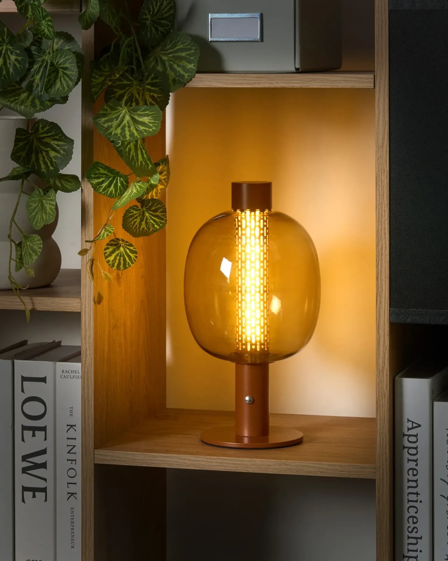 Trådløs LED-bordlampe PULANGI Med dæmpning Metal Brun