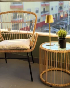 Trådløs LED-bordlampe ABARO Med dæmpning Metal Guld