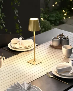 Trådløs LED-bordlampe ABARO Med dæmpning Metal Guld