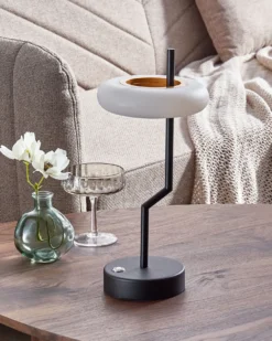 Trådløs LED-bordlampe ALVIELA Med dæmpning Metal Sort