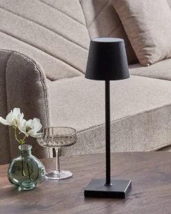 Trådløs LED-bordlampe BACEIRO Med dæmpning Metal Sort