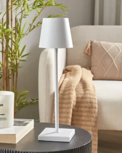 Trådløs LED-bordlampe BACEIRO Med dæmpning Metal Hvid