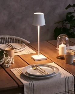Trådløs LED-bordlampe BACEIRO Med dæmpning Metal Hvid
