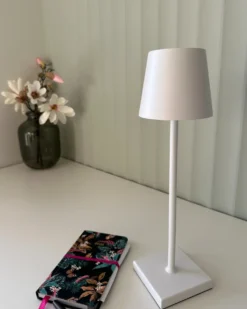 Trådløs LED-bordlampe BACEIRO Med dæmpning Metal Hvid