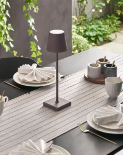 Trådløs LED-bordlampe BACEIRO Med dæmpning Metal Brun