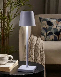 Trådløs LED-bordlampe BACEIRO Metal Lysviolet