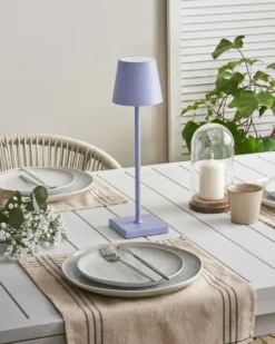 Trådløs LED-bordlampe BACEIRO Metal Lysviolet