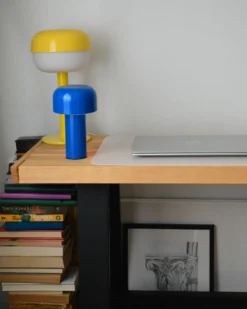 Trådløs LED-bordlampe BESOS Med dæmpning Metal Blå