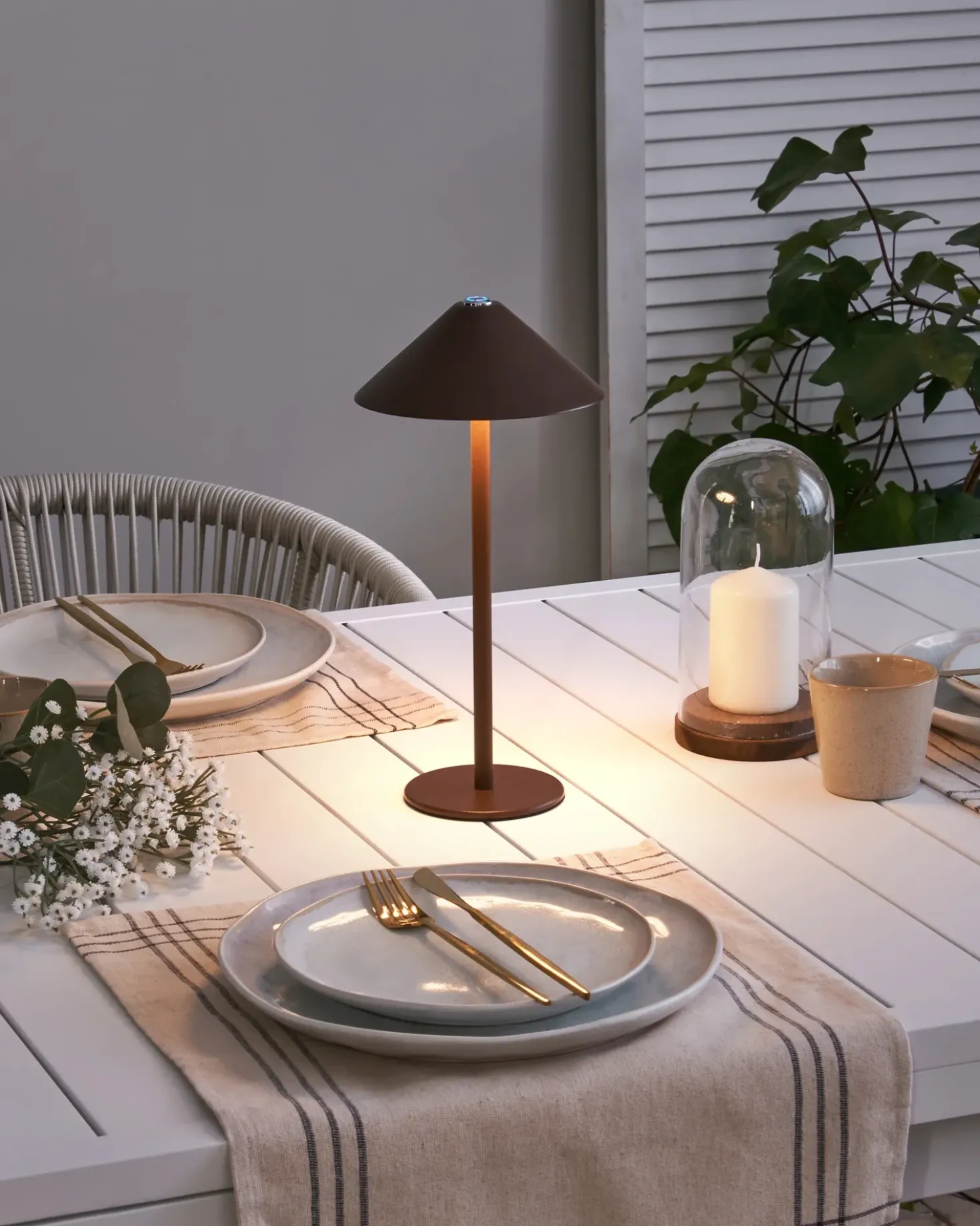 Trådløs LED-bordlampe FRANCOLI Med dæmpning Metal Brun